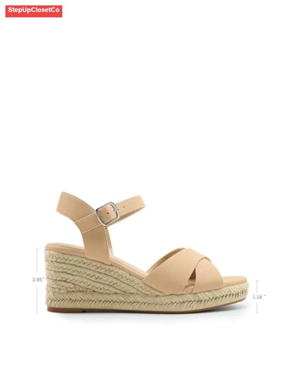 Espadrille Wedge Sandals | Adjustable Buckle Platform, Comfortable Heeled